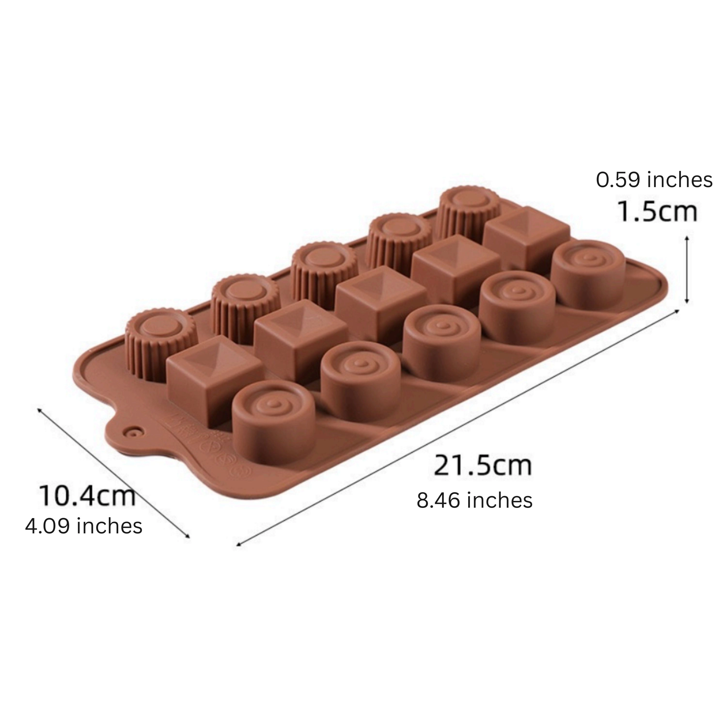Kitcheniva 4.1 x 8.5 Inch Silicone Assorted Chocolate Mold With 3 Unique Shapes