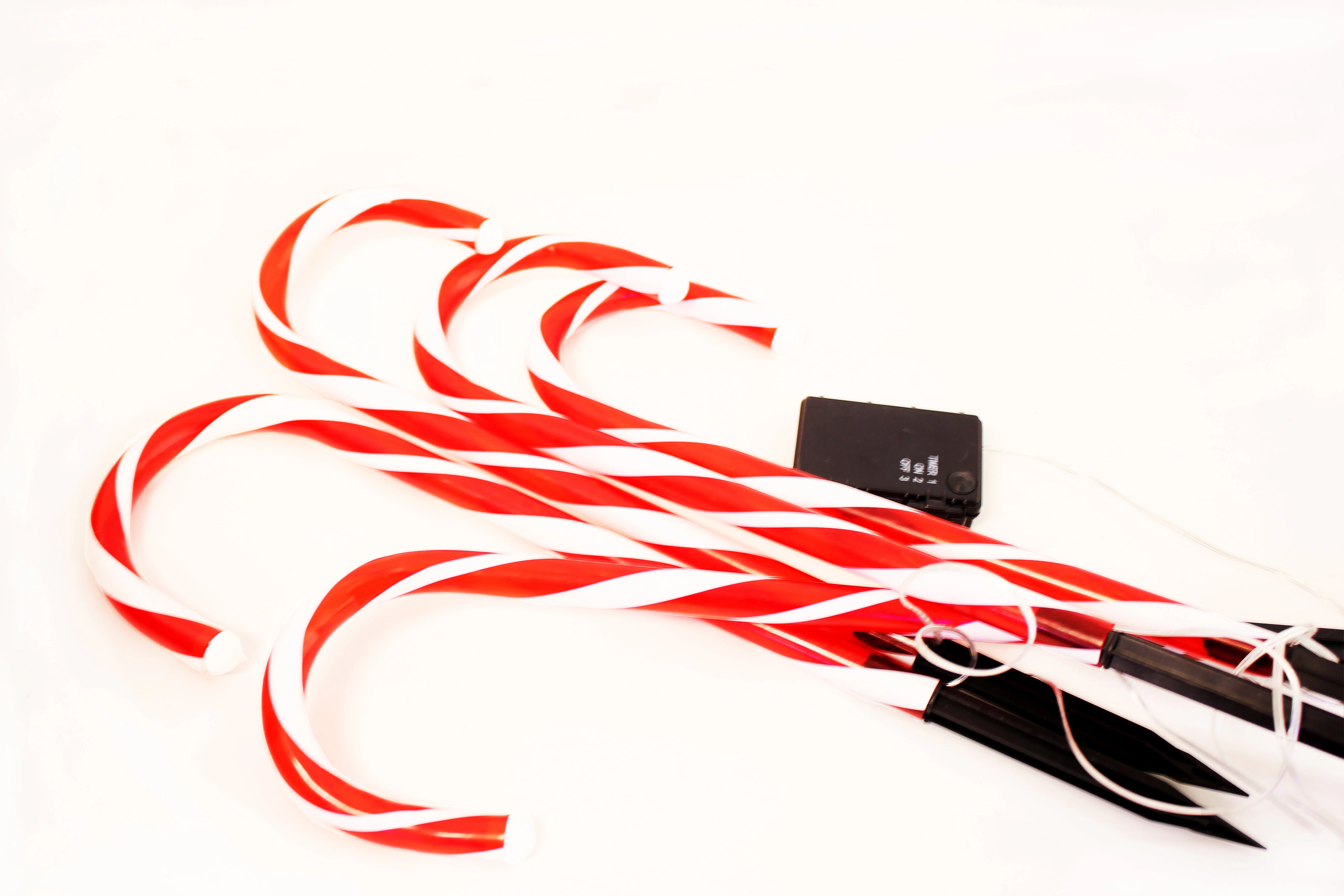 Perfect Holiday Candy Cane Outdoor Landscape Lights Battery Operated, 5 Pack, Christmas Lights, Holiday Decor