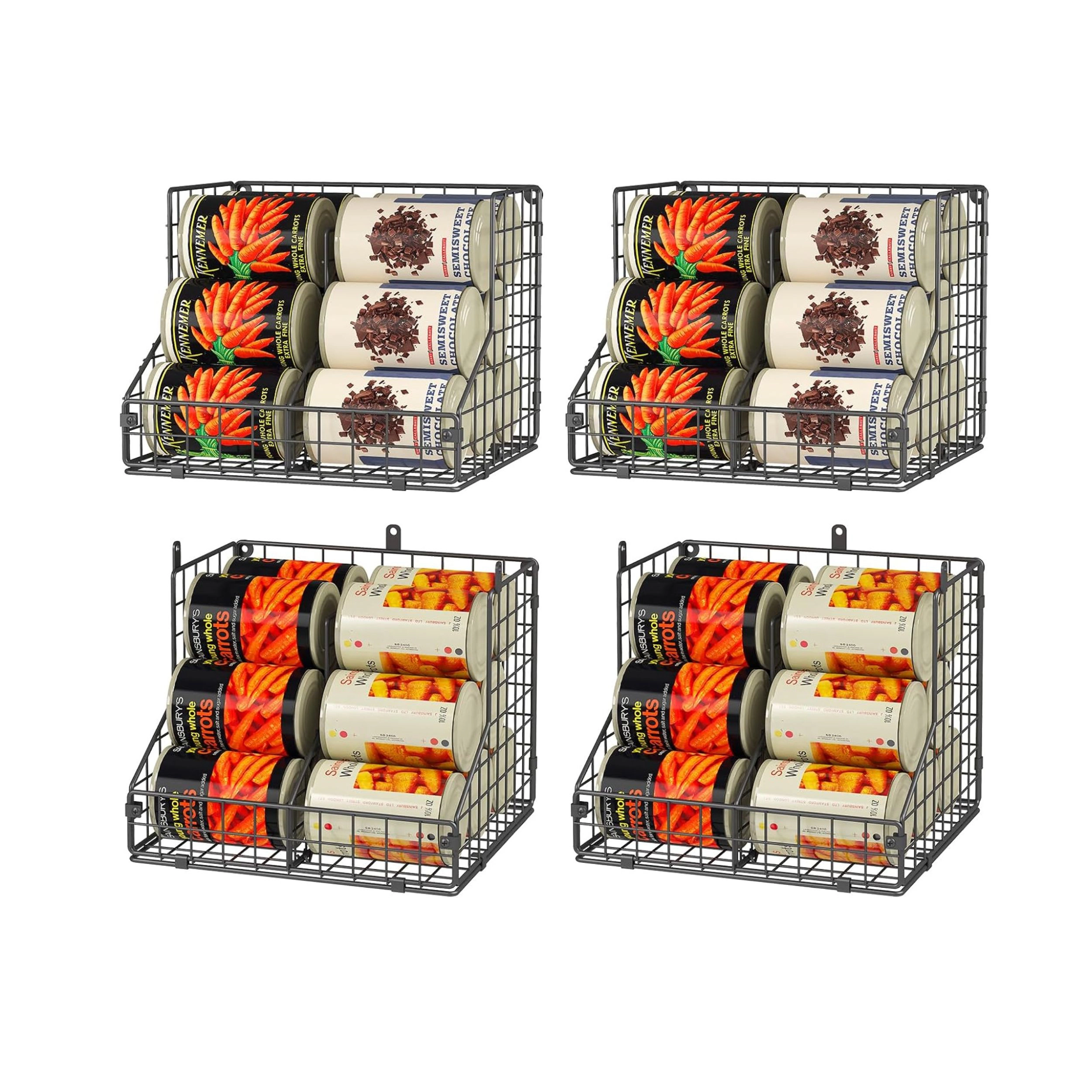 Stock Preferred Stackable Metal Can Organizer with Adjustable Dividers