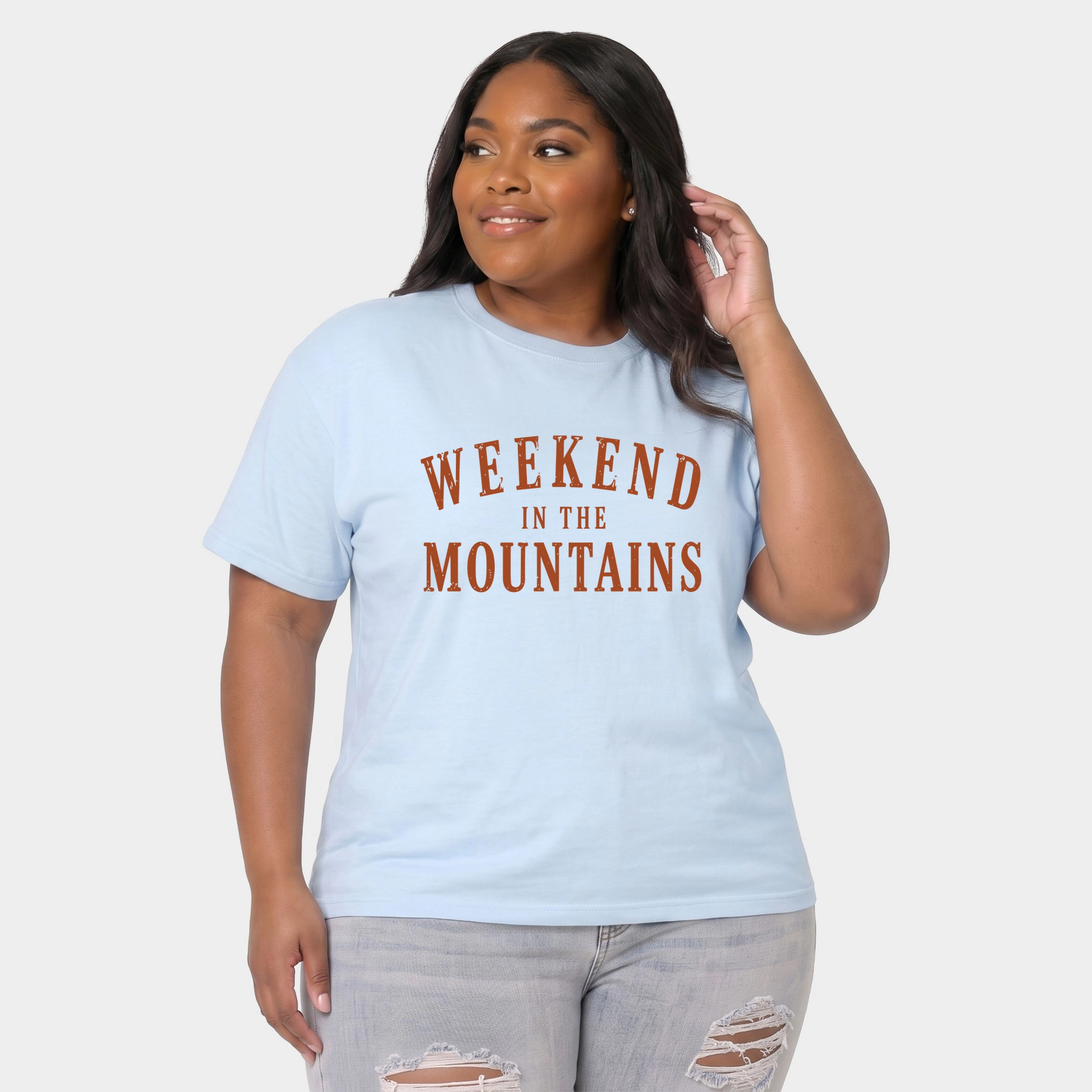 Simply Sage Market - Women's Plus Sized Garment Dyed Graphic T-Shirt Weekend the Mountains