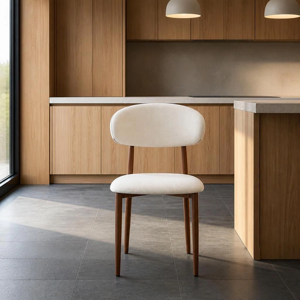 GOODSILO Upholstered Cotton Linen Dining Chair