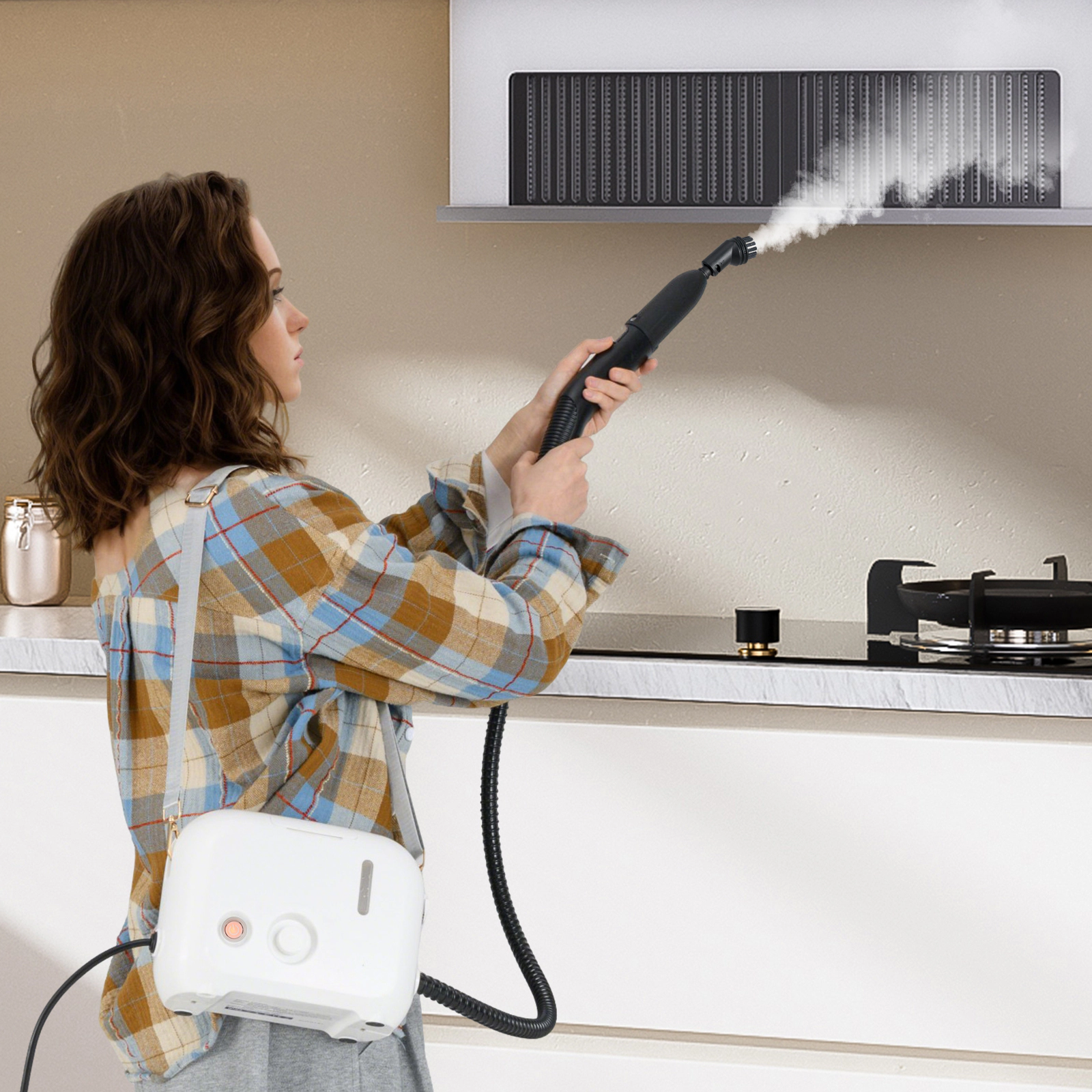 LJG 1500W Portable Steam Cleaner with 34 oz Water Tank