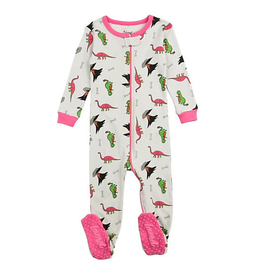 Leveret Baby Dinosaur Cotton Footed Pajamas