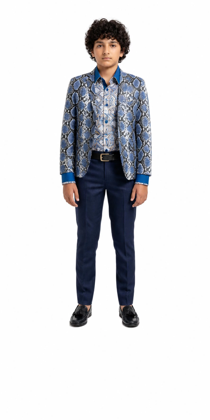 Elie Balleh Boys Slim Fit Velvet Jacket