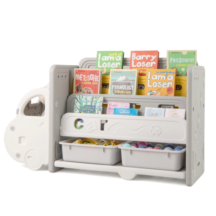 Hivvago Car Themed Kids Toy Storage and Bookshelf