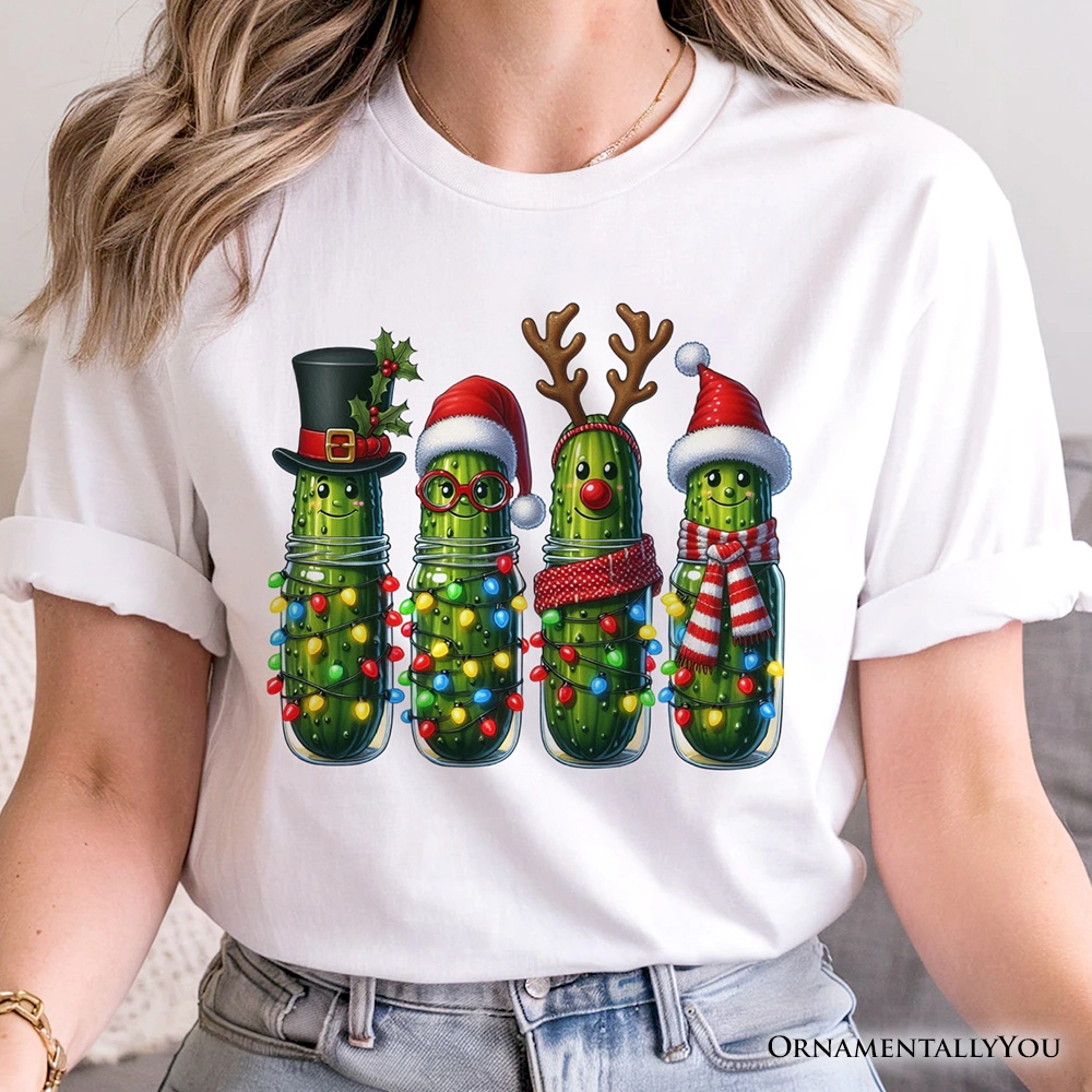 OrnamentallyYou Unisex Christmas Pickles Festive Holiday T-Shirt