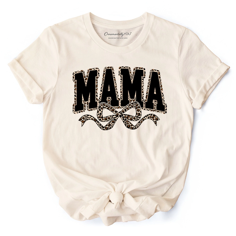 OrnamentallyYou Womens Coquette Leopard Mama T-Shirt