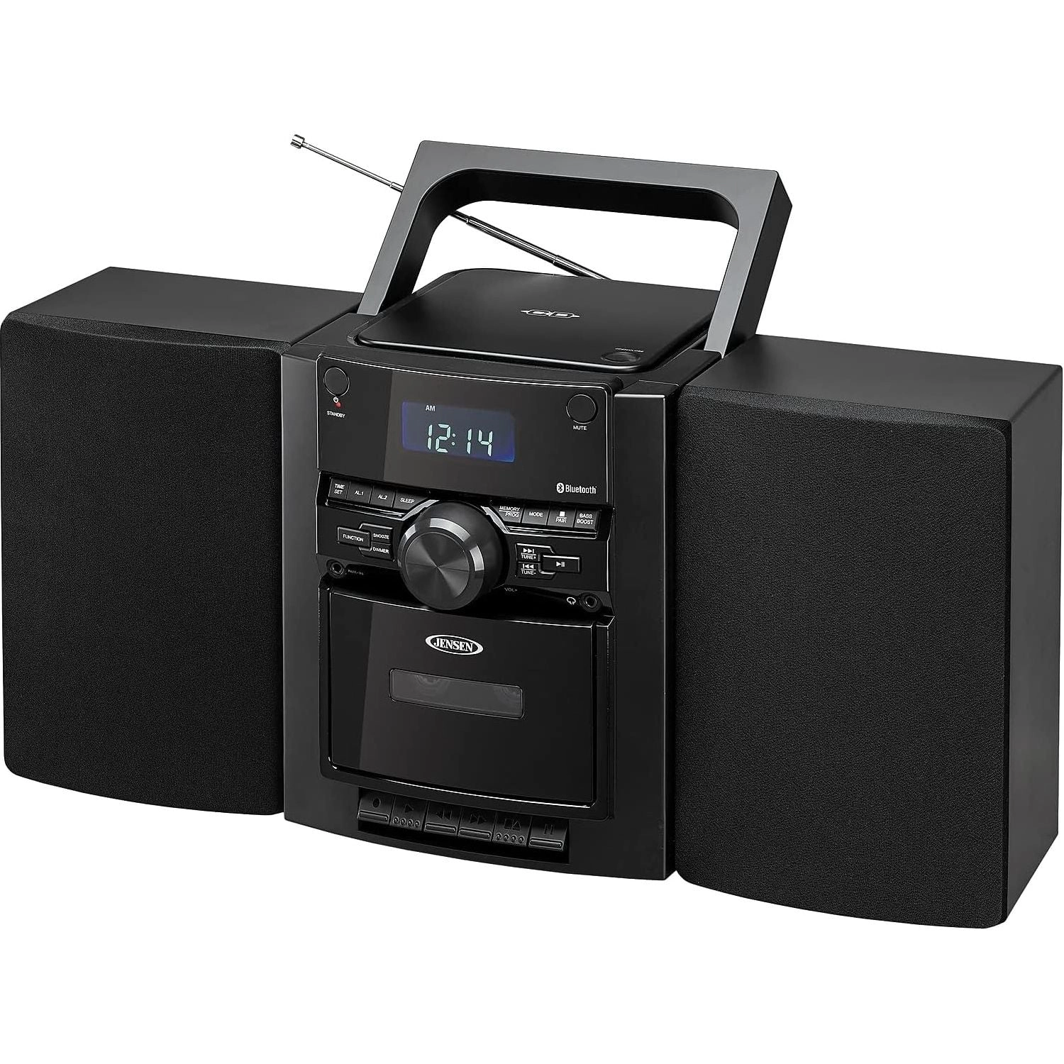 Jensen Portable Bluetooth CD Stereo System with AM/FM Radio, USB MP3 & Cassette CD-785