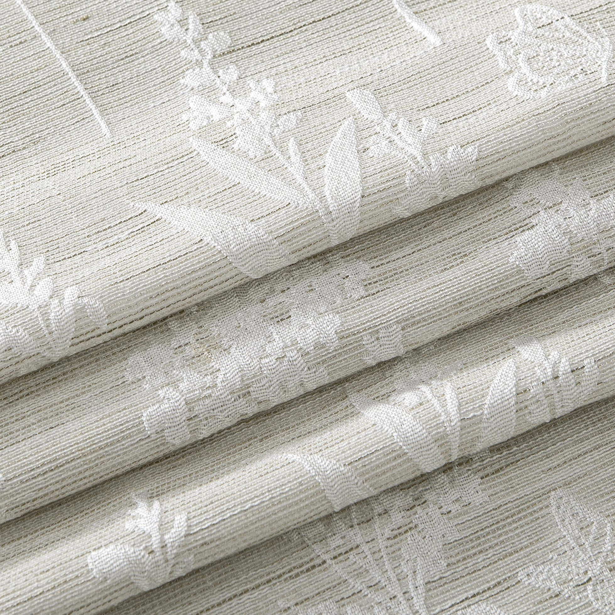 Dainty Home Justina Botanical Leaf Pattern Textured Soft Linen Textured Fabric Shower Curtain, 72" x 72"
