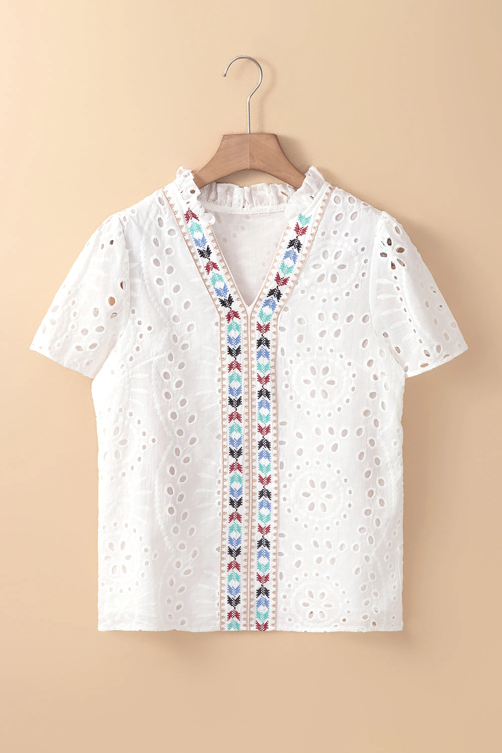 Threaded Pear Ila Hollow Out Blouse