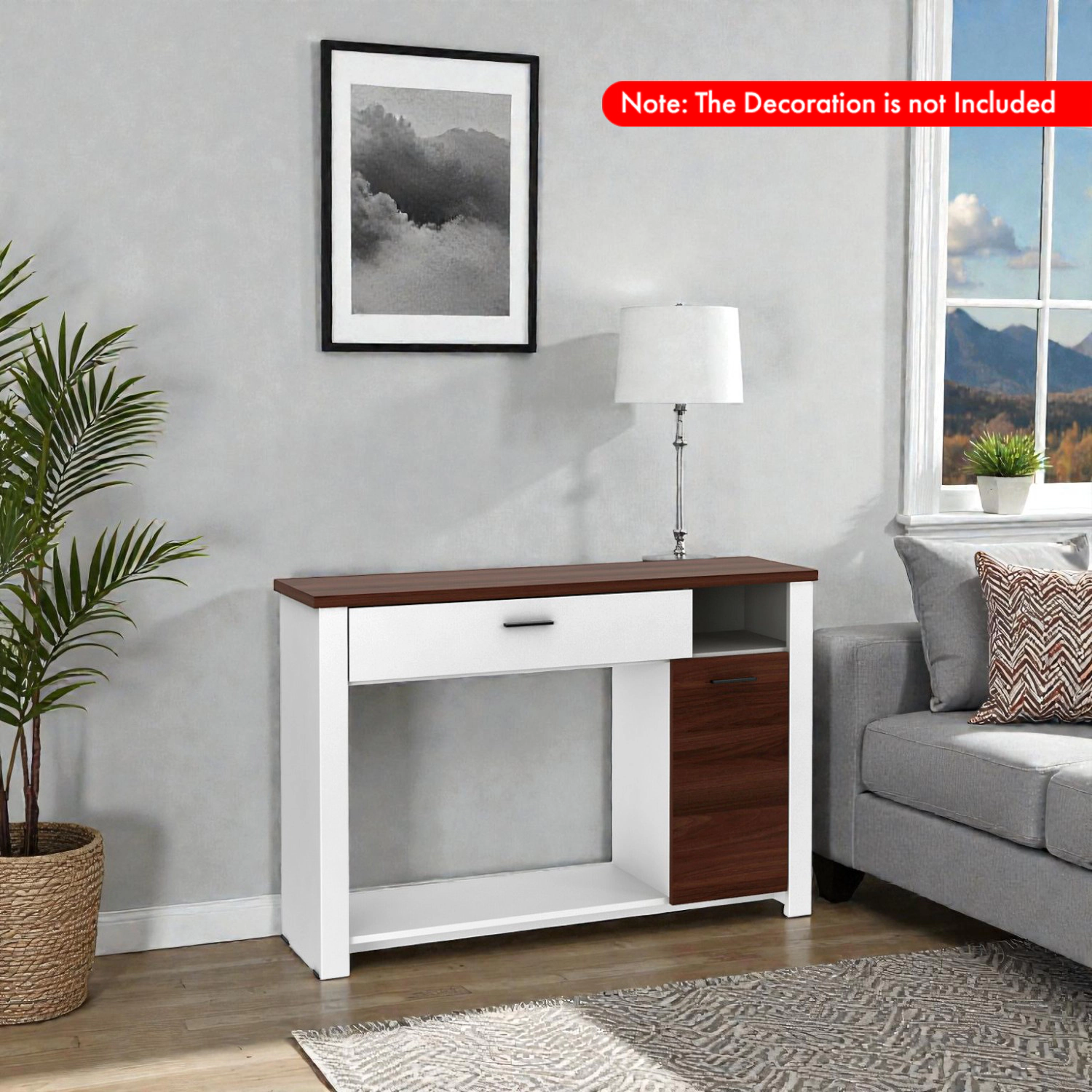 Hivvago 48" Multi-Functional Console Table with Storage Drawer and Cabinet