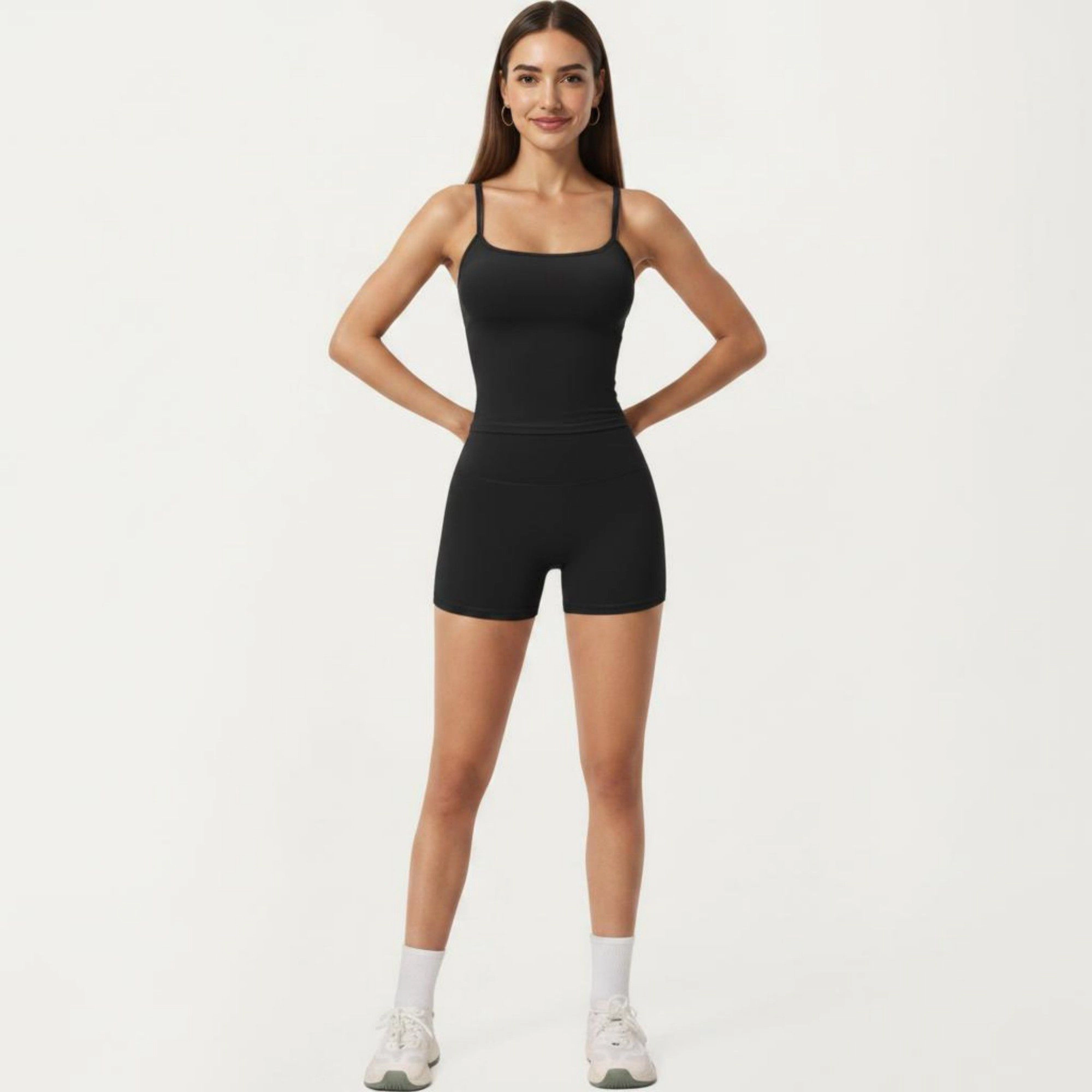 Anna-Kaci Women's Spaghetti Strap Active Cami Top with Scoop Neck and Smooth Stretch Fit