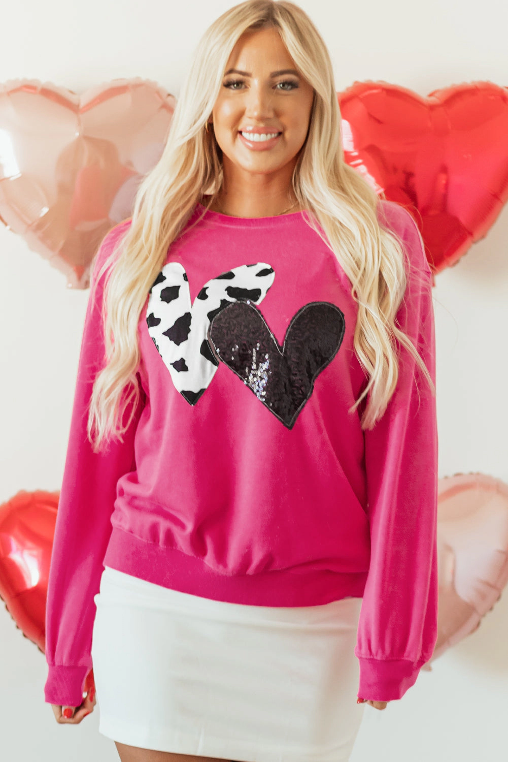 Threaded Pear Women's Whitley Heart Patch Graphic Sweatshirt