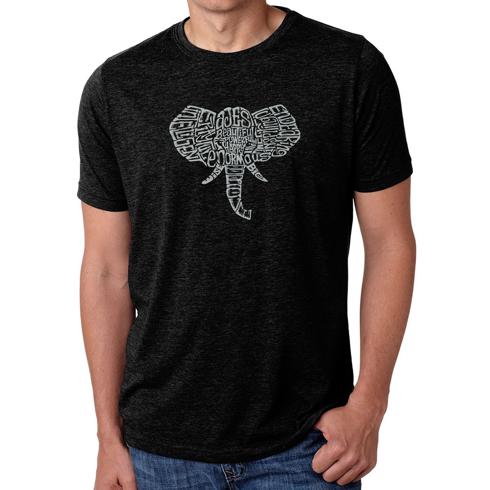 LA Pop Art Men's Cotton-Poly Word T-Shirt - Tusks