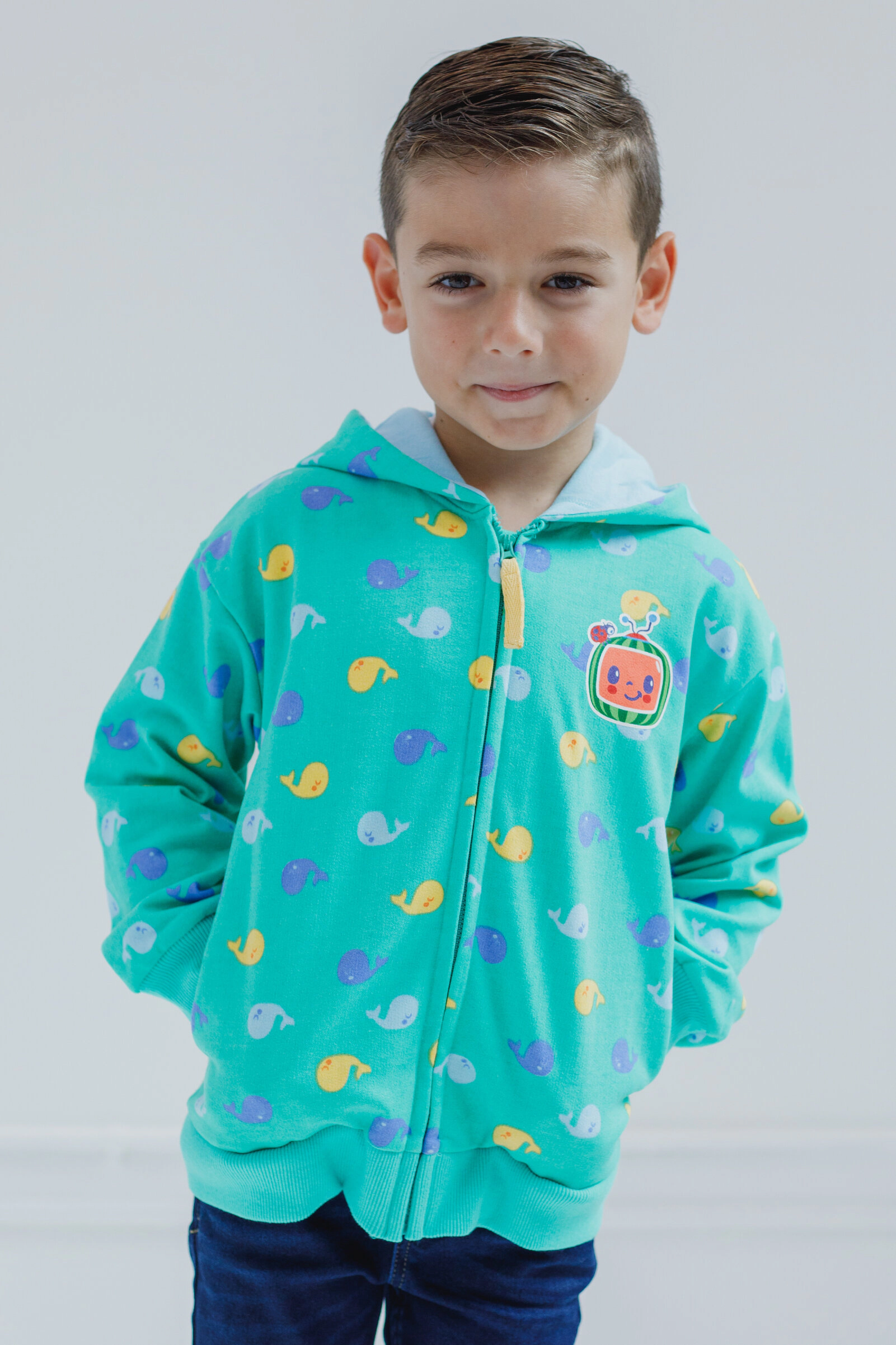 Cocomelon Boys' Fleece Zip-Up Hoodie