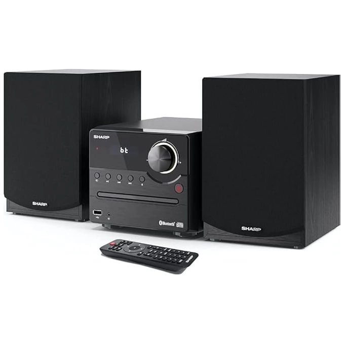 SHARP XL-B512 5-Disc Micro Component Bluetooth CD Player with Wood Speakers