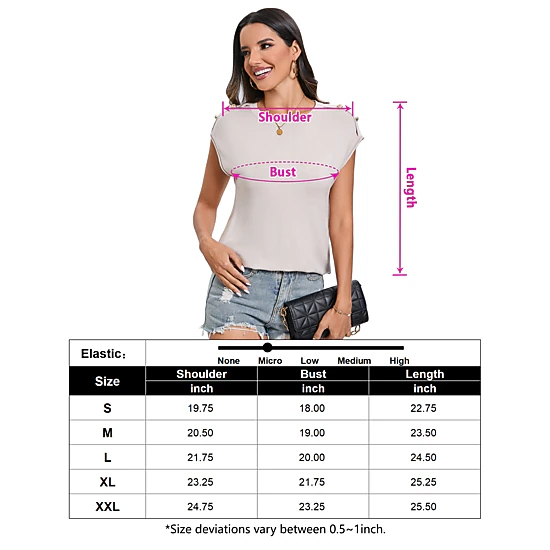KOJOOIN Womens Crew Neck Sweater Sleeveless Thin Casual Basic Knit Pullover Shoulder Button Shirt