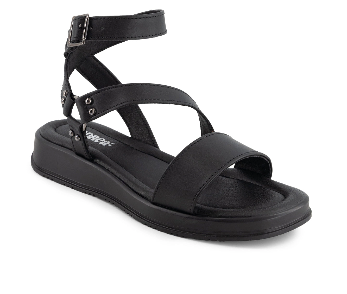 Andrea Womens Flat Sandals With Ankle Strap