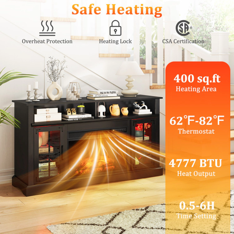 Hivvago Fireplace Tv Stand With Remote Controls And Thermostat For Tvs Up To 50 Inch
