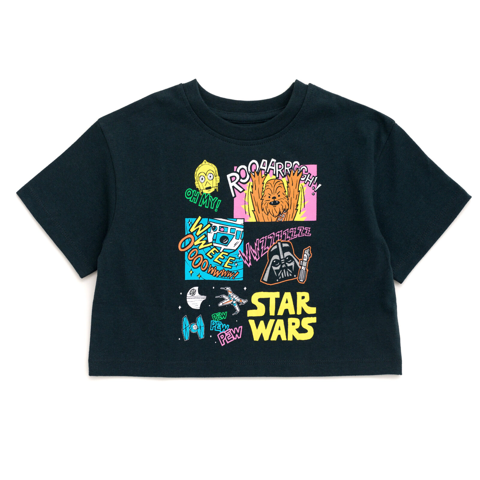 Star Wars Girls' 2-Piece Cropped Tee and Bike Shorts Set
