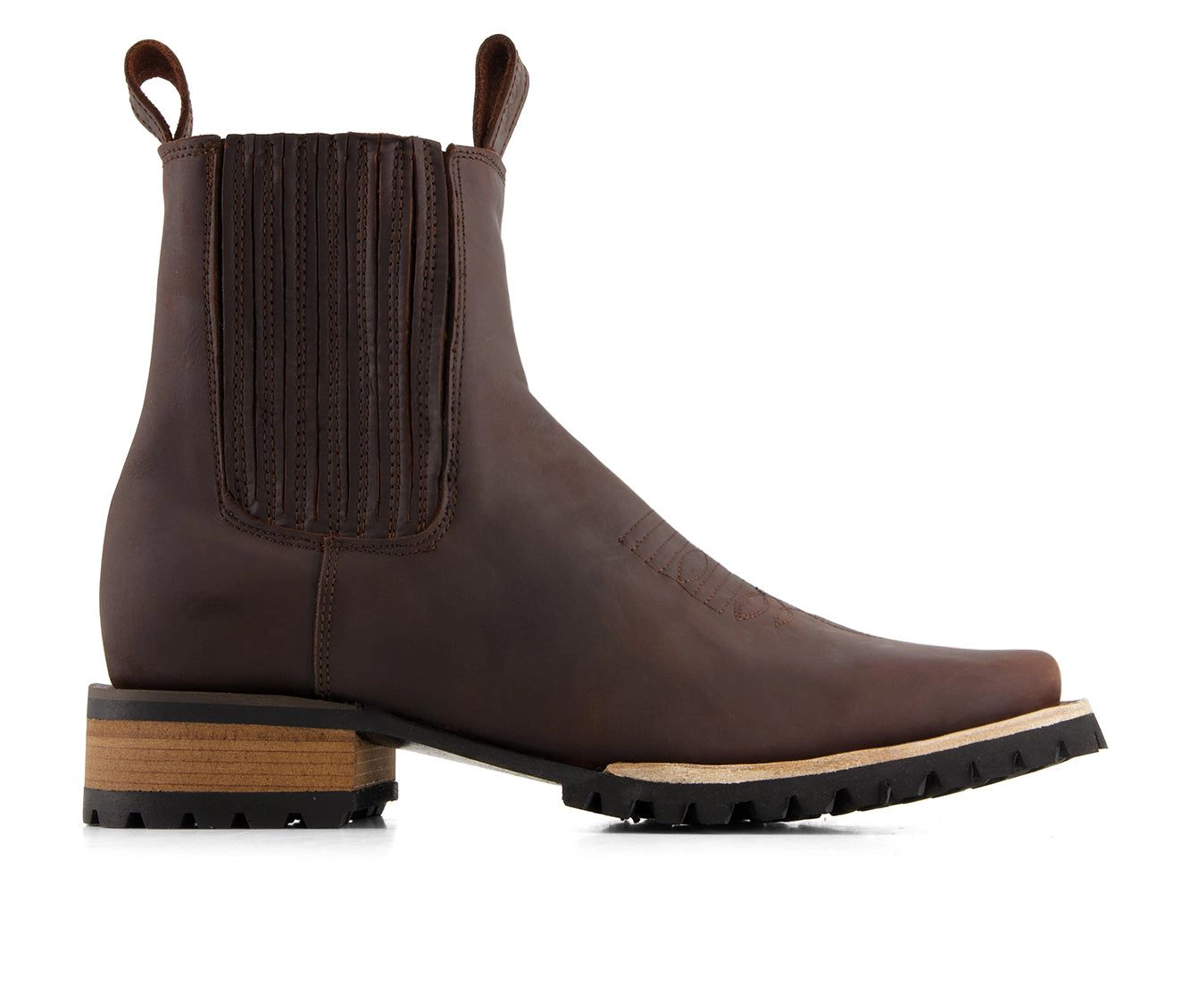 Forastero Mens Leather Chelsea Boots With Side Zipper