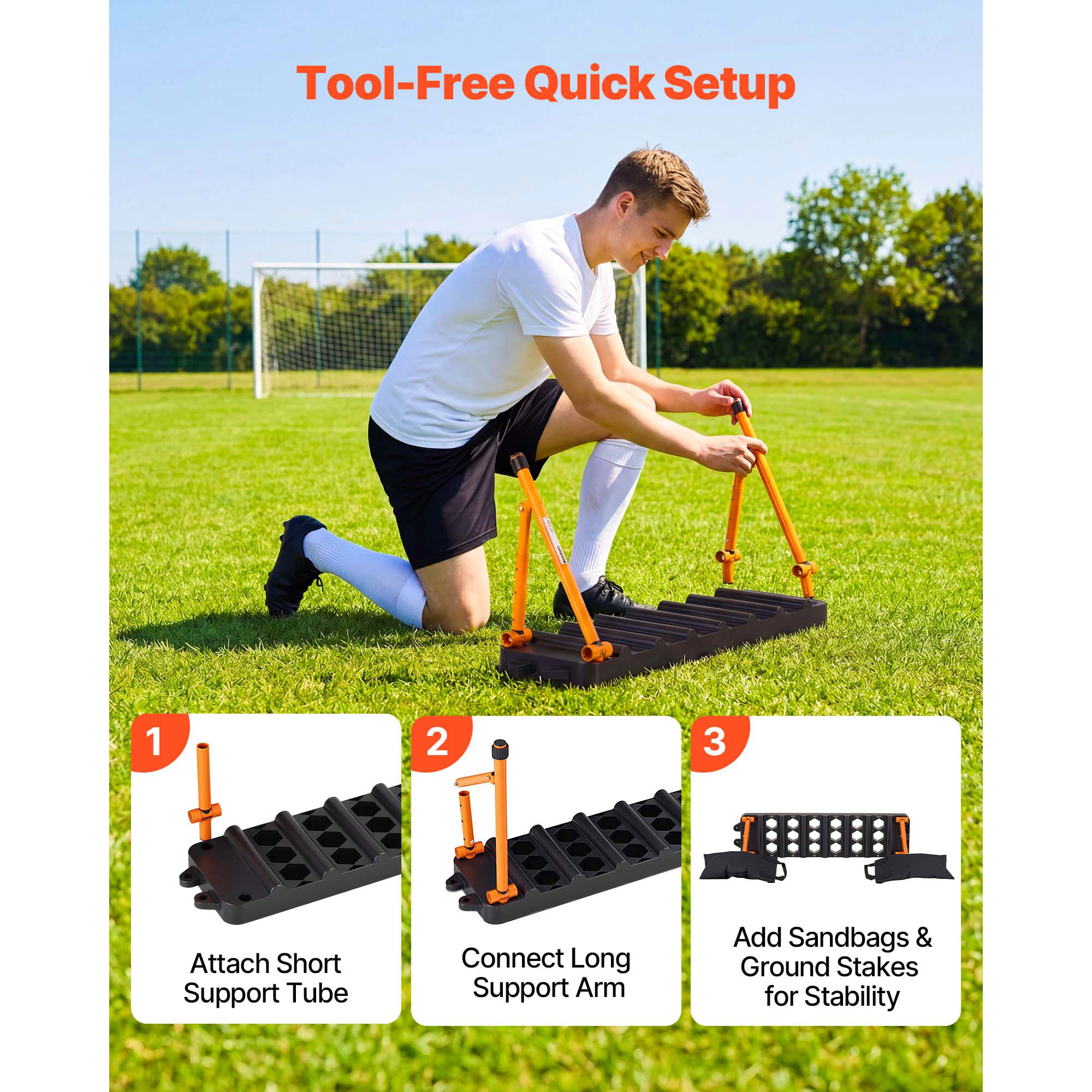 HONGGE Soccer Rebounder Board Portable Soccer Wall with 2 Angles Rebound Foldable HDPE Kickback Rebound Board Soccer