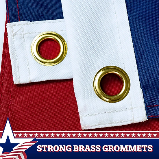 G128 2-Pack Betsy Ross Pull-Down Bunting Flags - 1.67 x 8 ft, Embroidered Polyester