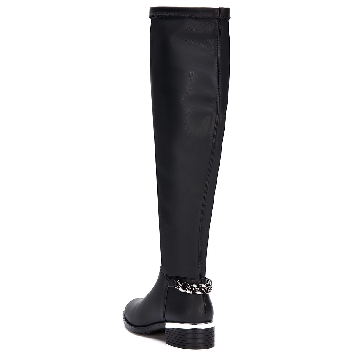 Andrea Tall Riding Boots With Chain Accent