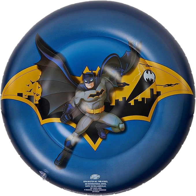 Spin Master DC Batman Reversible Boat Float - 40 x 40 x 8 in PVC Inflatable for Kids