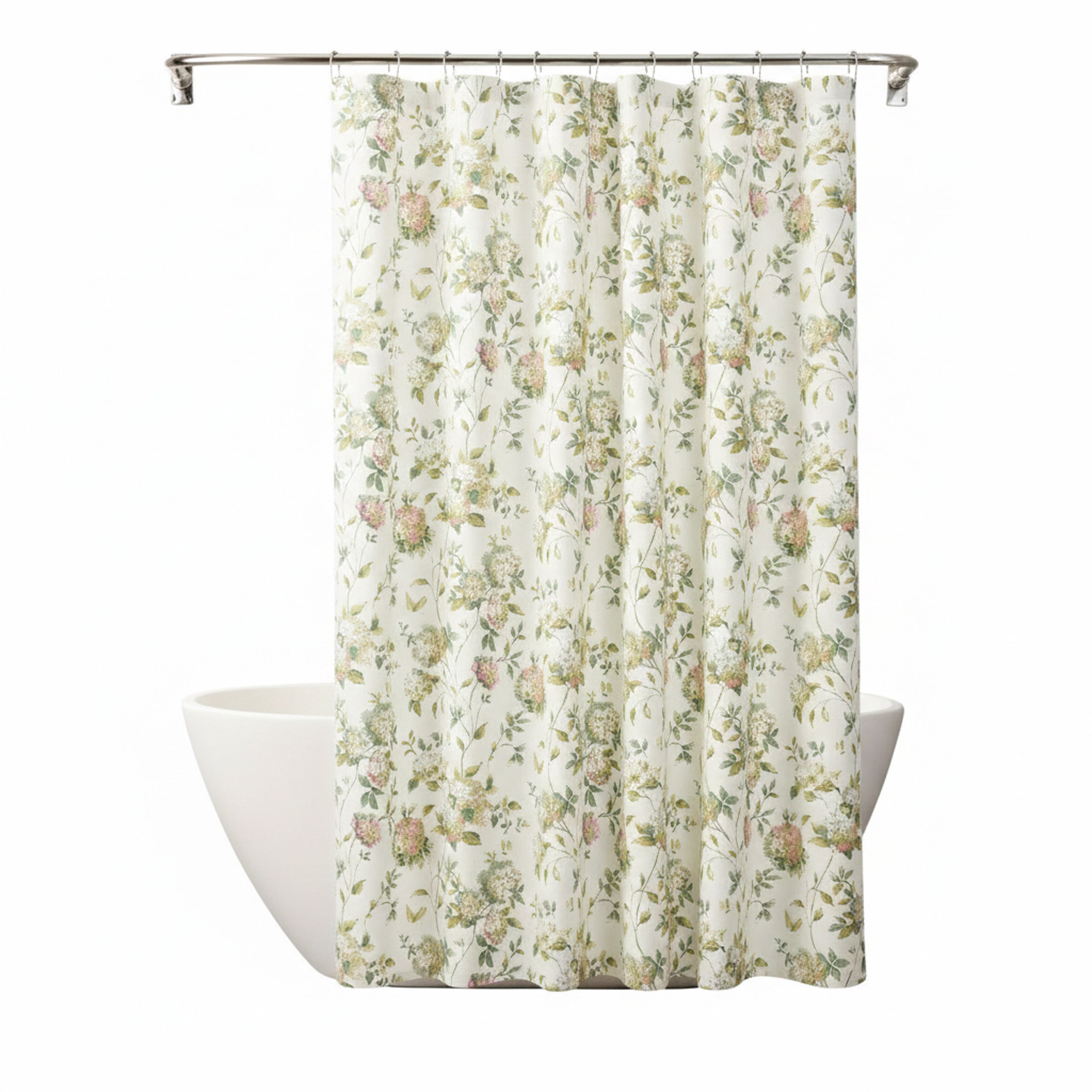 Ellis Curtain 48% Cotton 52% Polyester Traditional Hydrangea Pattern Abigail Shower Curtain 72 x 72 Multi