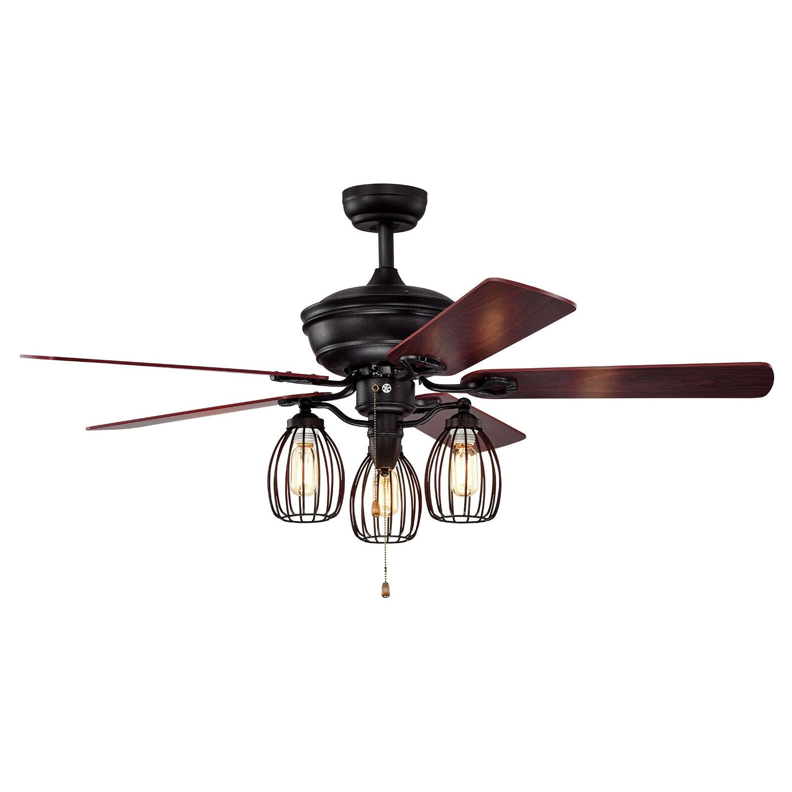 SlickBlue 52 Inch Black Ceiling Fan, 3-Speed, Reversible Motor