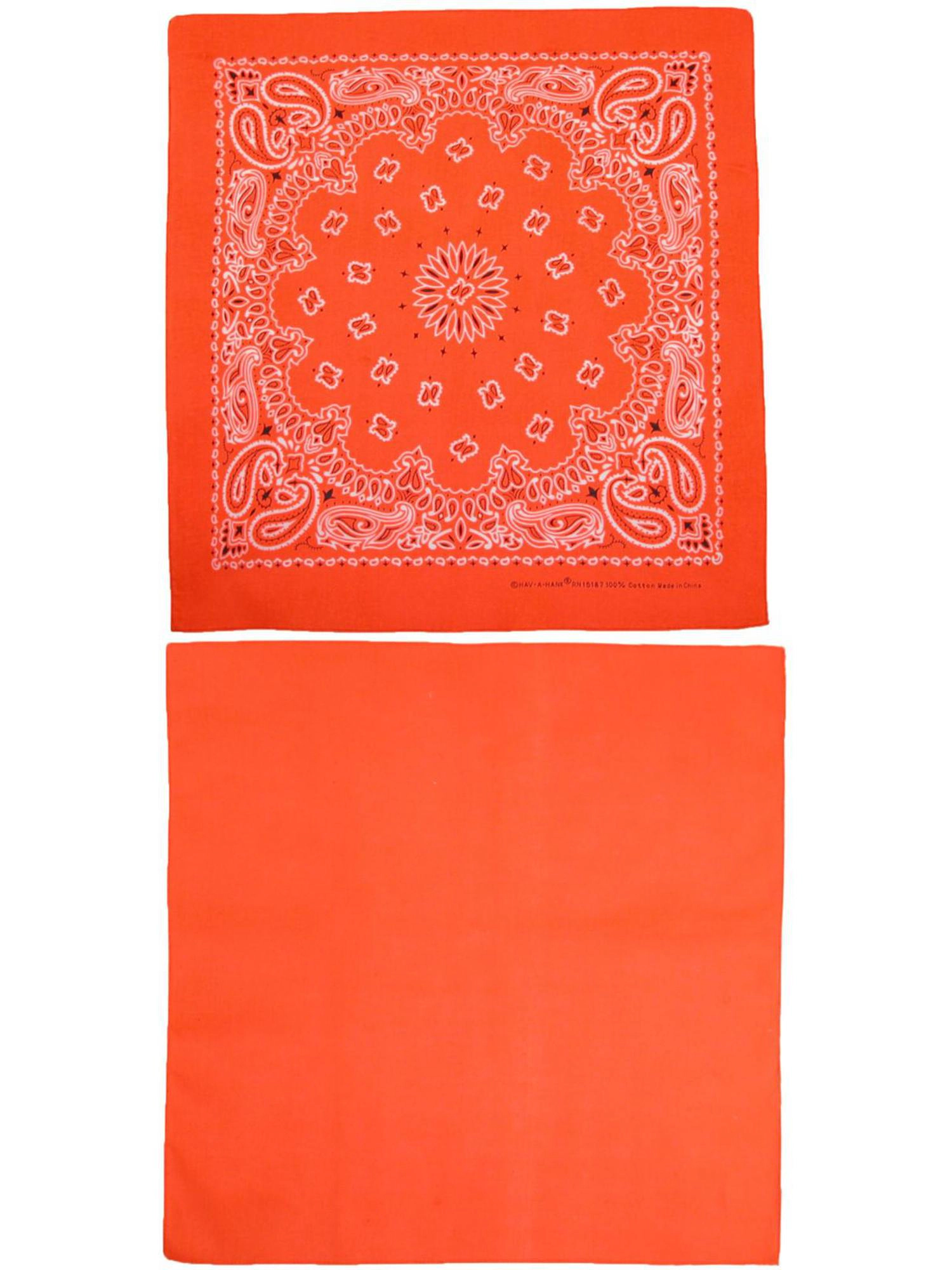 CTM® Cotton Solid and Paisley Print Neon Bandana Kit (Pack of 2)