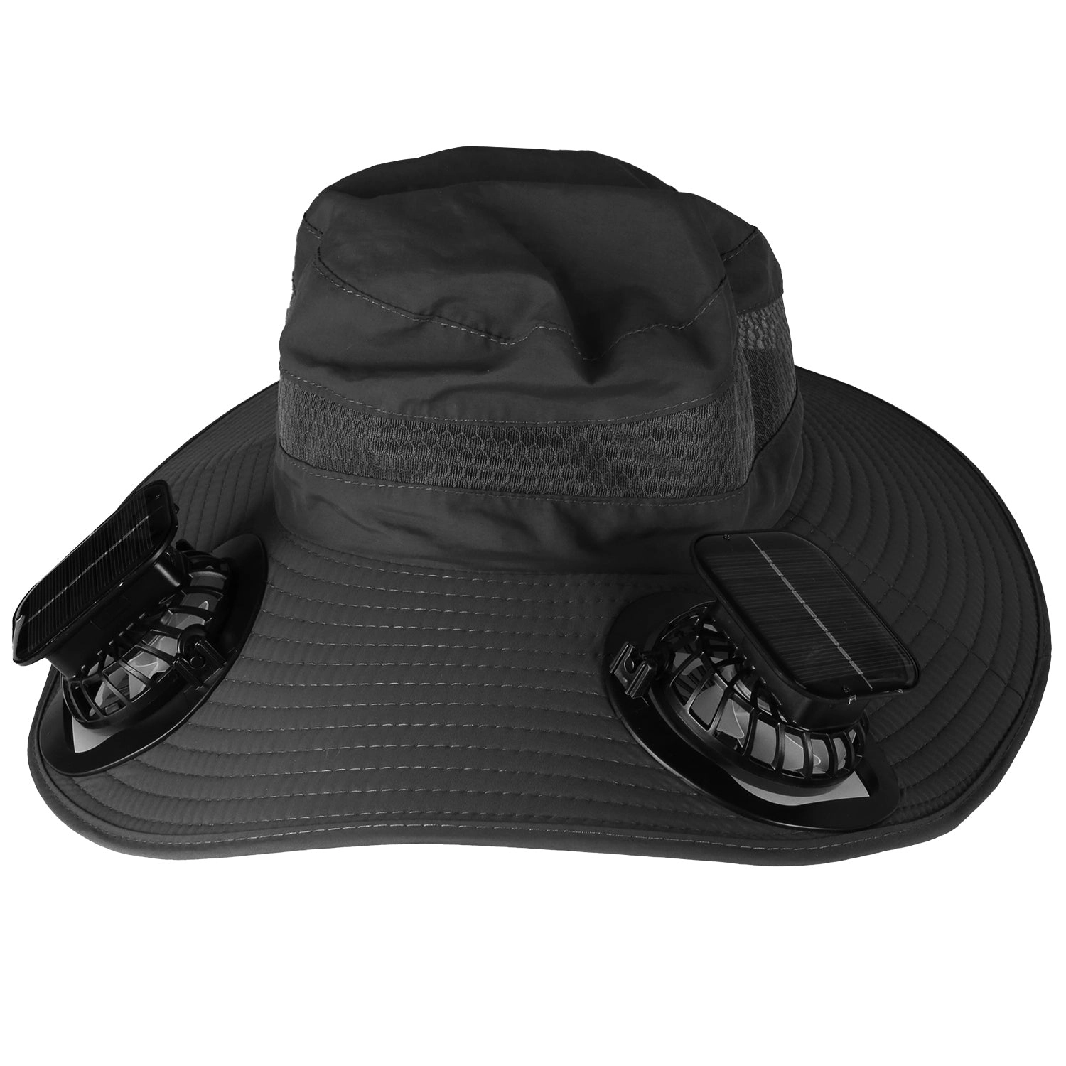 GBruno Solar-Powered Wide Brim Sun Hat With Fans