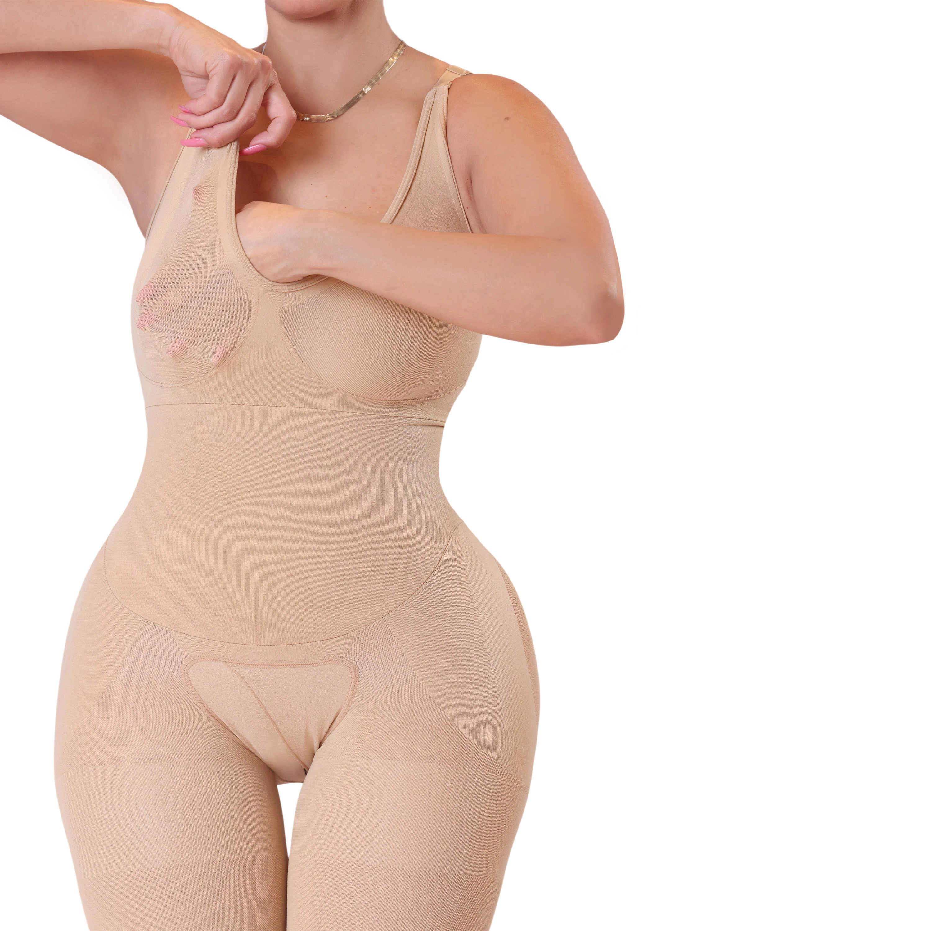 YAHAIRA Women's Happy Shapewear No.7 Bodysuit Double Tummy Layer Above Knee