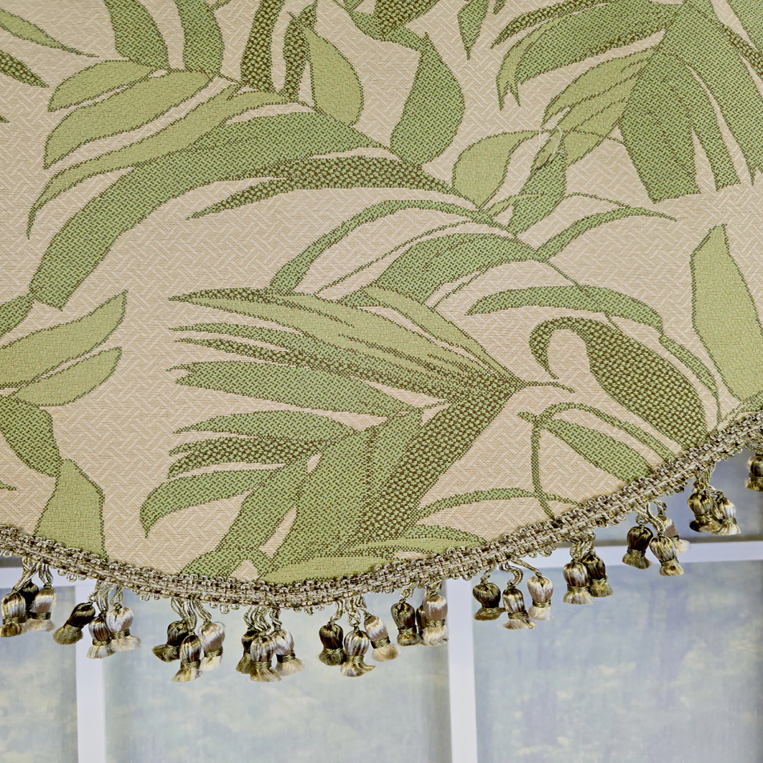 RLF Home 100% Cotton Breeze Cornice  Fully lined Windows Rod Pocket Valance 50" x 17"  Green