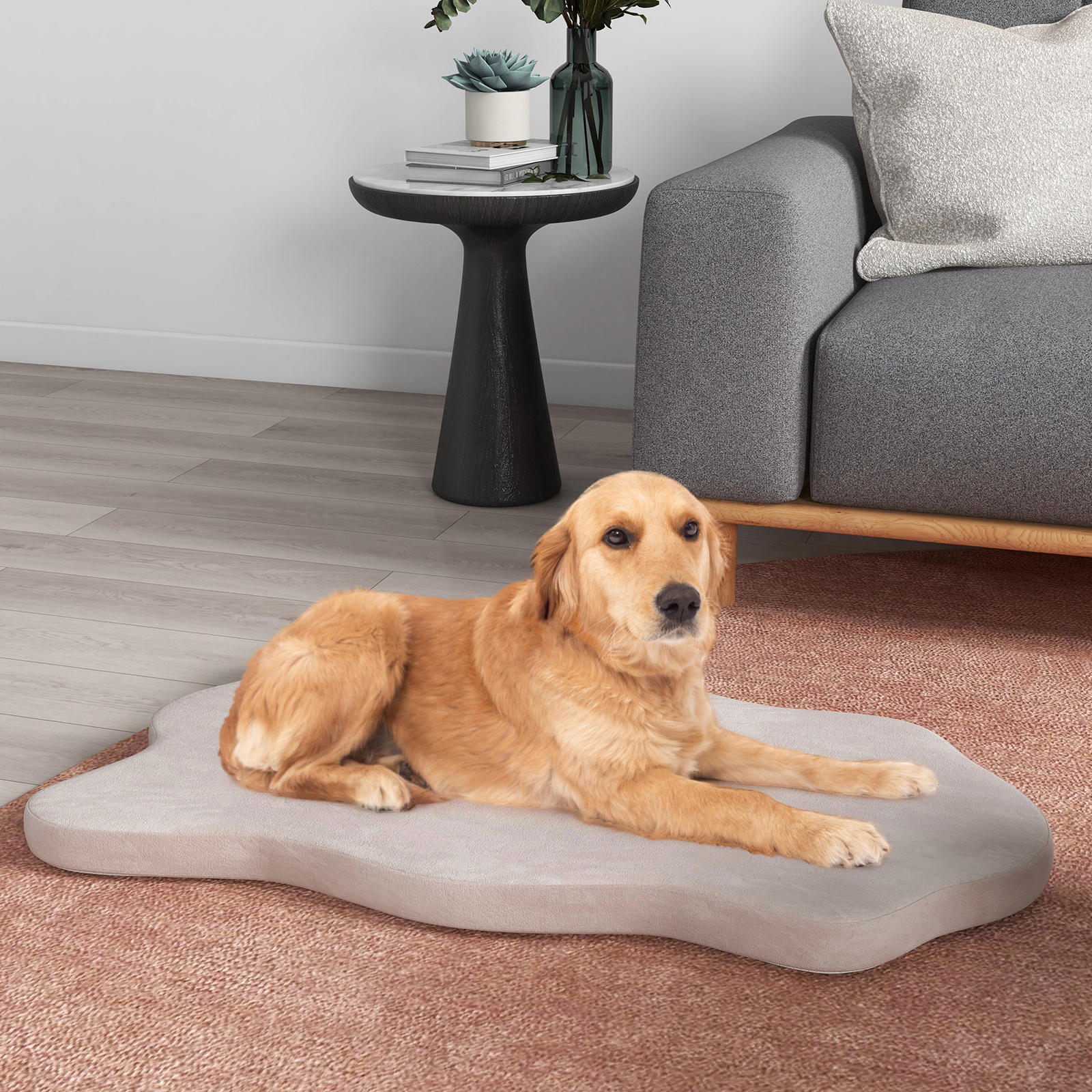 SUGIFT 43 x 26-in Beige Egg Crate Memory Foam Orthopedic Large Dog Bed Mattress with Waterproof Washable Cover