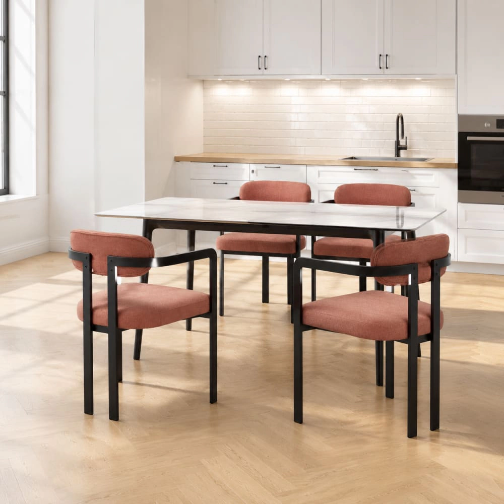 GOODSILO Upholstered Fabric Dining Side Chair, Set of 2