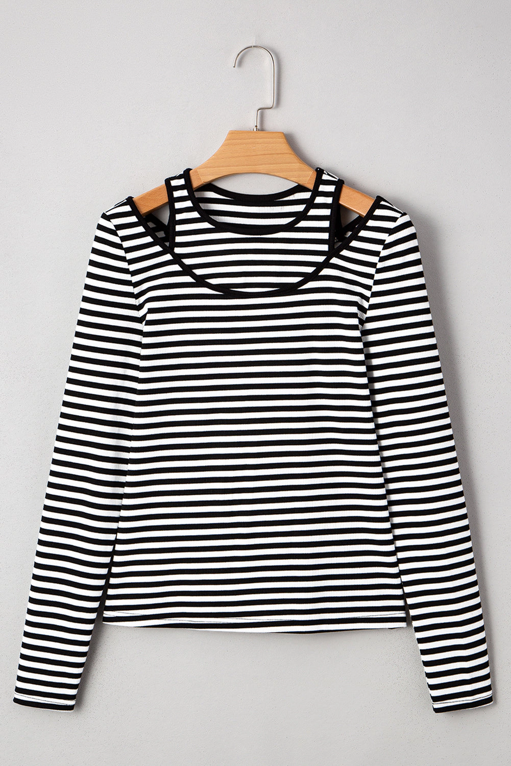 Threaded Pear Women's Remi Stripe Double-layer Long Sleeve Top