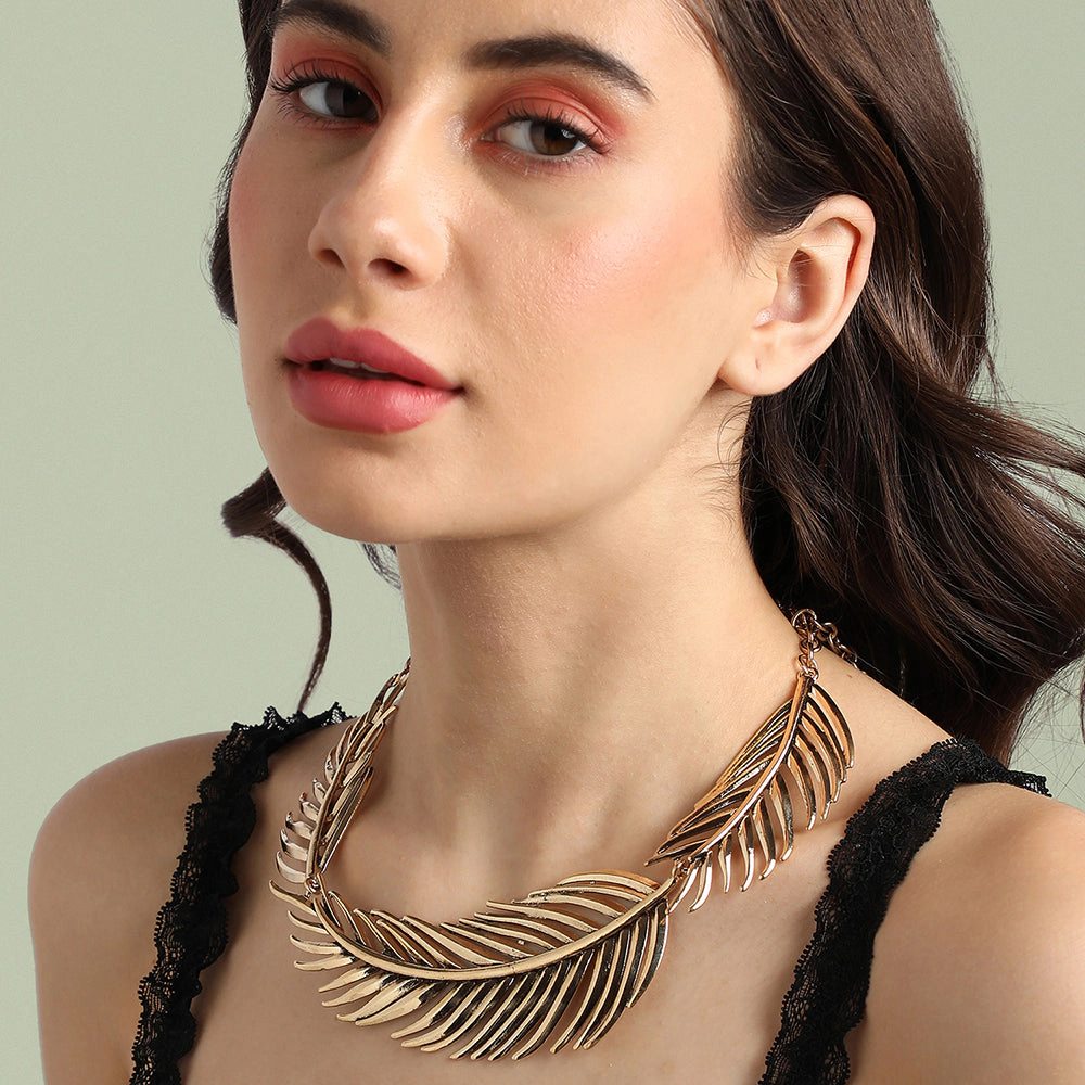 SOHI Women's California Gold Party Statement Necklace