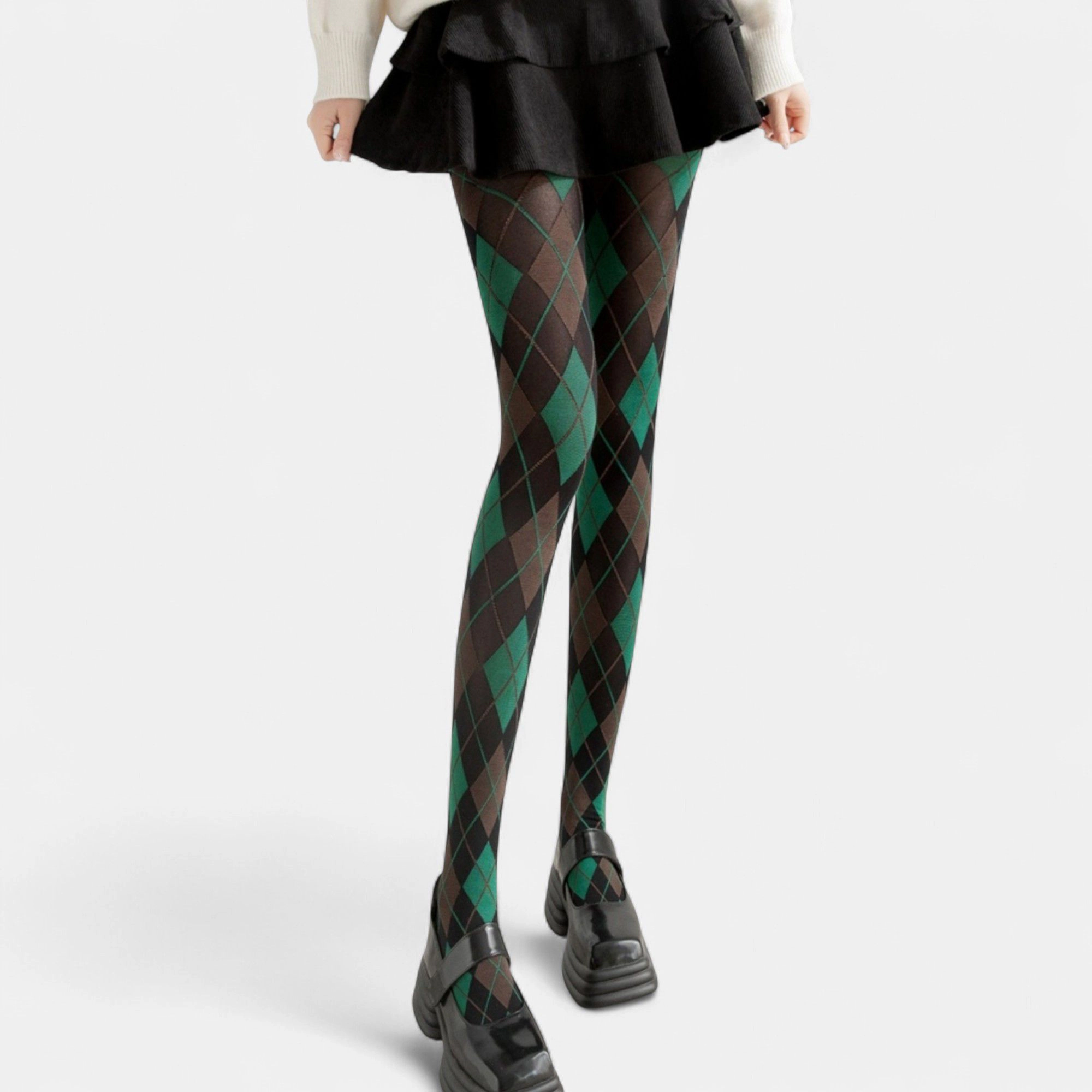 Anna-Kaci Women's Classic Argyle Pattern Stretch Knit Tights