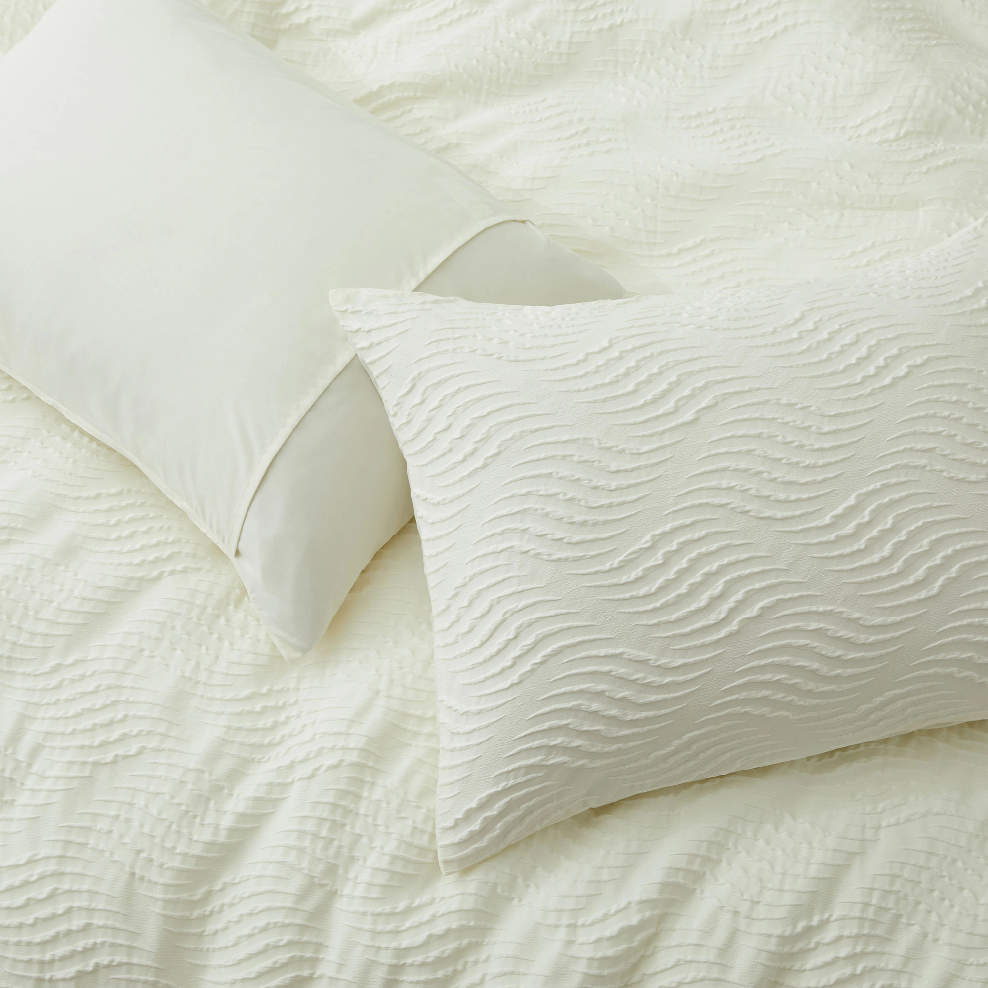 PEACENEST 2/3-Piece Textured Down Alternative Comforter Set with Pillow Sham