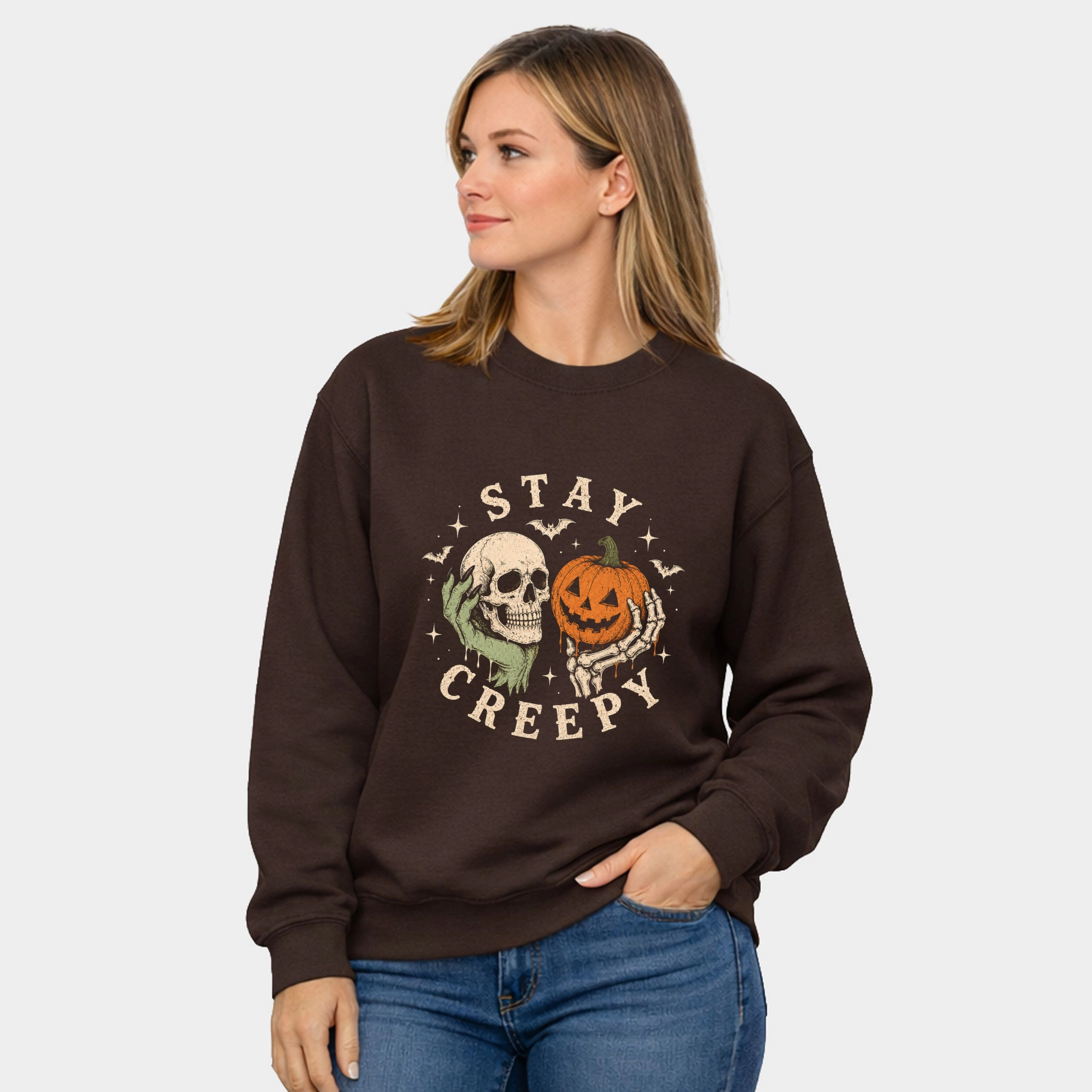 Simply Sage Market - Women's Graphic Sweatshirt Stay Creepy