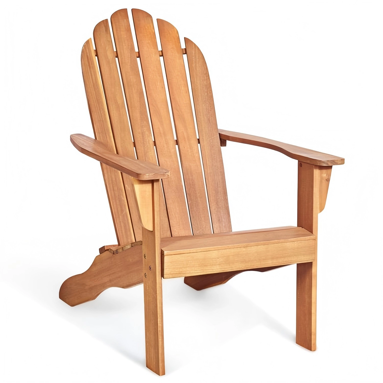 SUGIFT Natural Ergonomic Slatted Design Acacia Wood Outdoor Adirondack Chair
