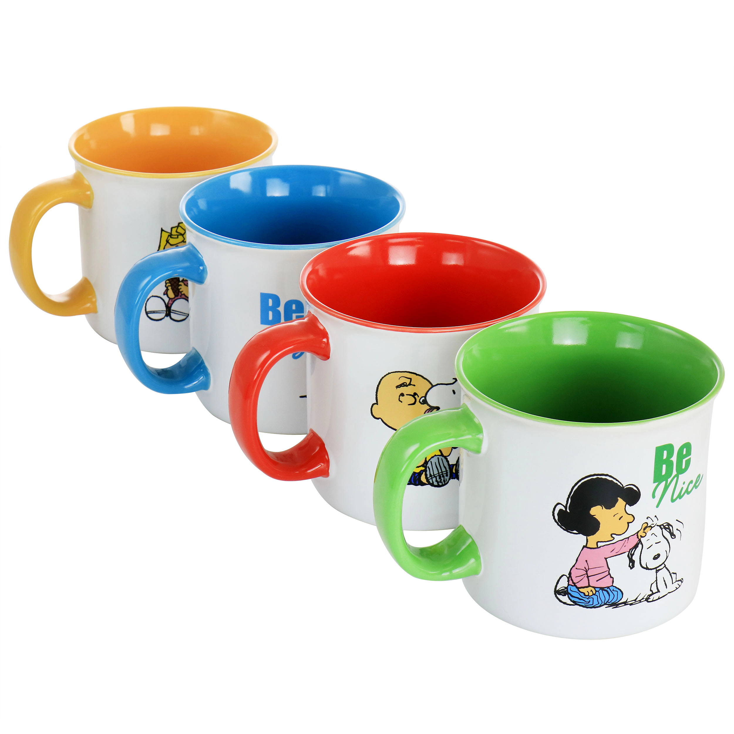 Peanuts Gentle Reminders Stoneware 4 Piece 21oz Mug Set in Assorted Designs