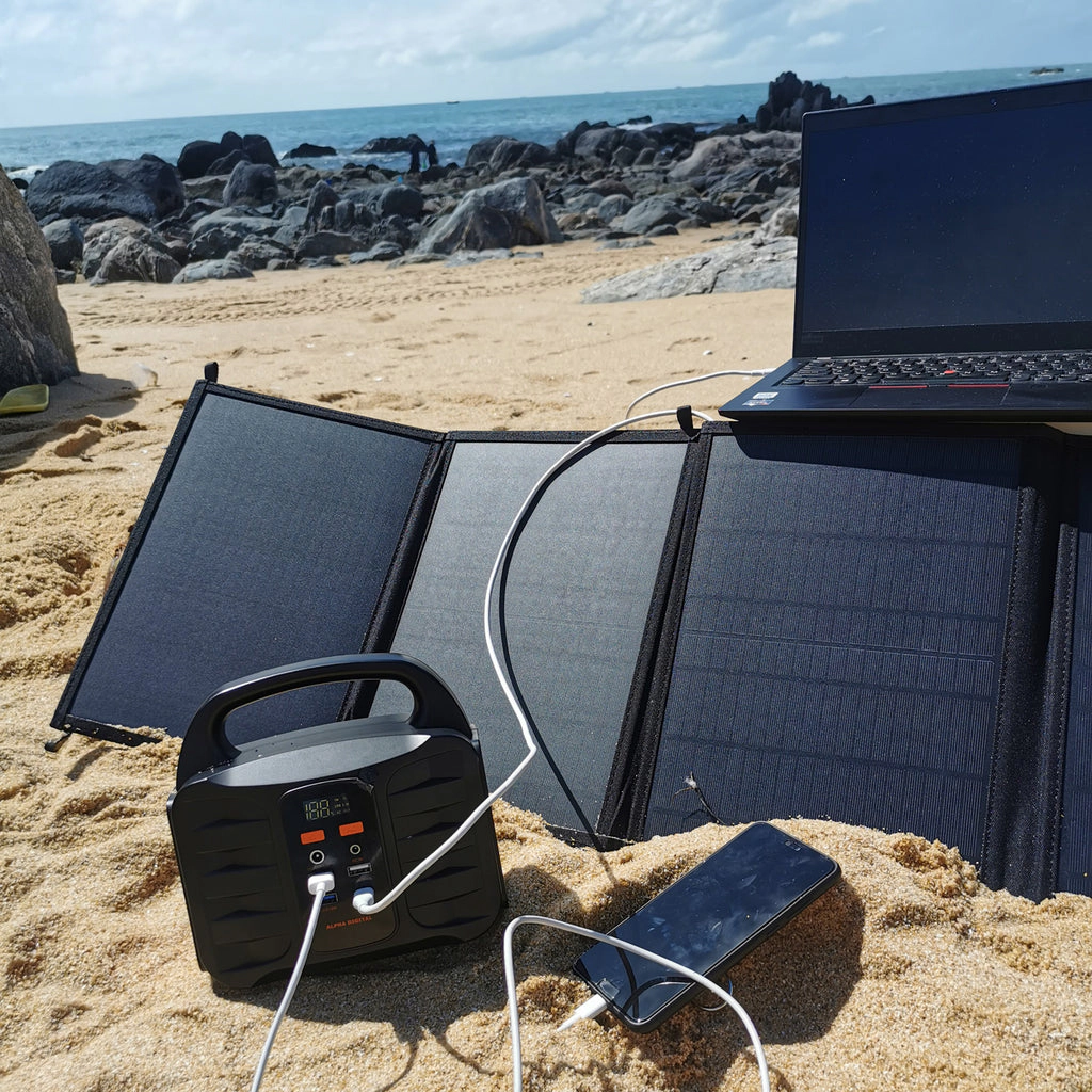Alpha Digital 100W, 155Wh/42000mAh, 40W Solar Panel - Power Station Combo Pack