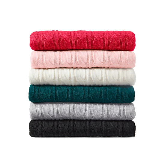 Roaman's Women's Plus Size Cozy Cable Crewneck Sweater