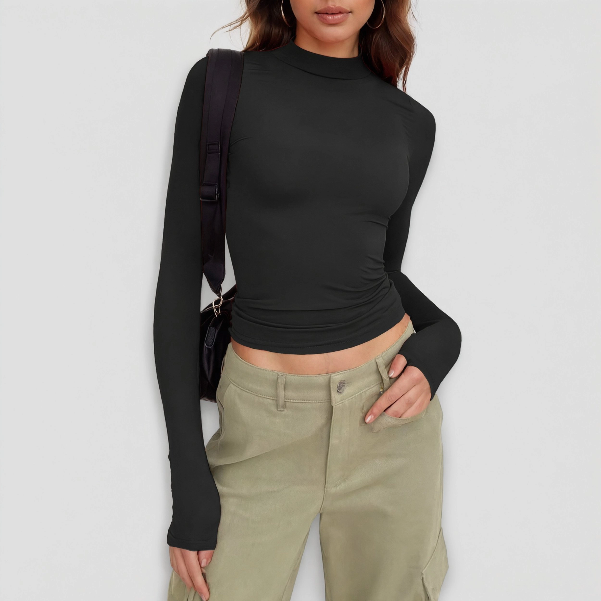Zeagoo Women Slim Fit Mock Neck Undershirt
