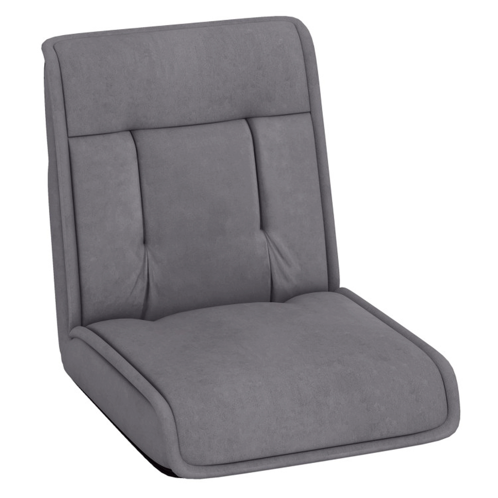 SUGIFT 14-Position Recline 5-Position Headrest Faux Suede Folding Floor Chair 56.5-in x 25-in 330-lb Capacity Gray