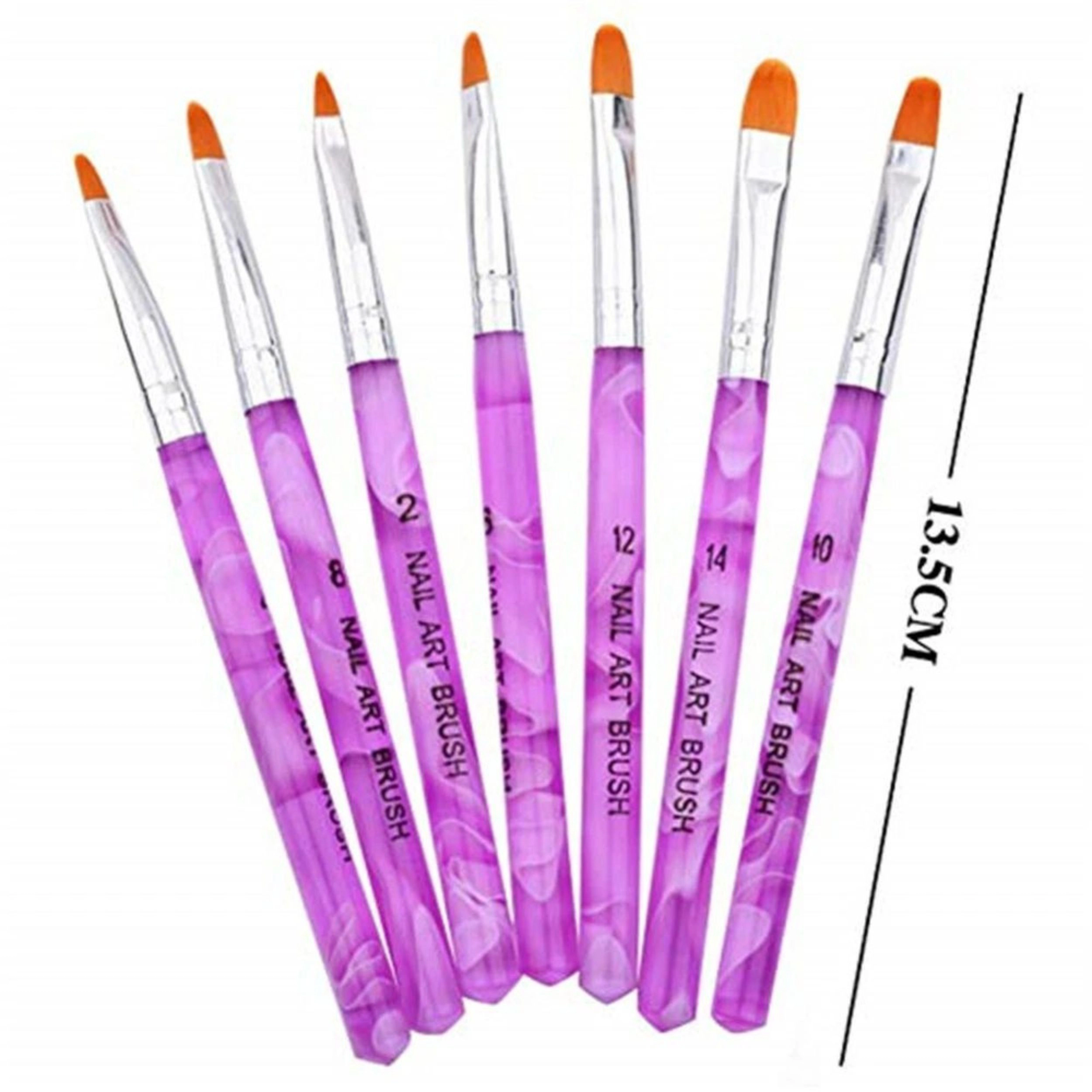 Home Collection Acrylic and UV Gel Nail Art Painting Brush Set Pack of 7