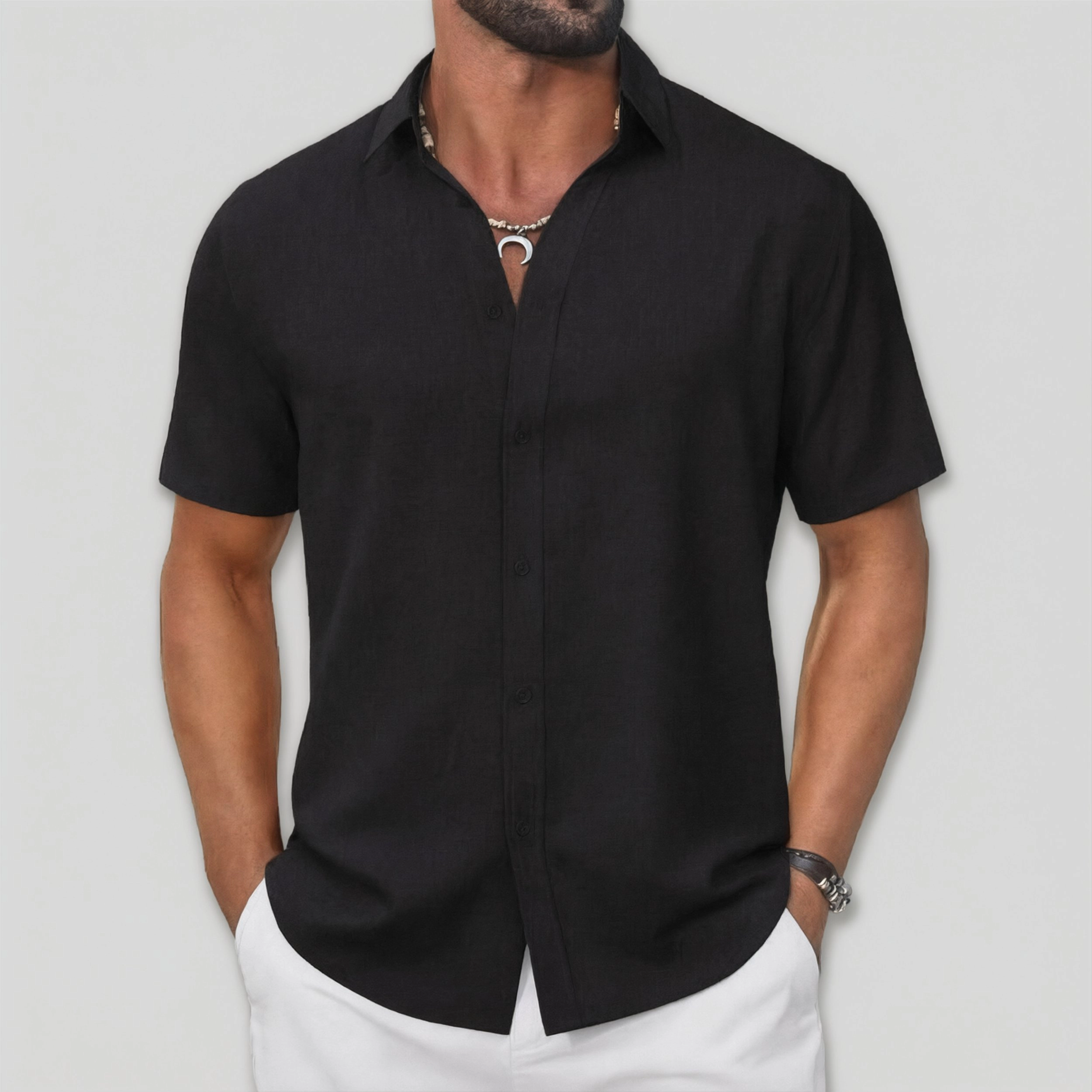 COOFANDY Men's Regular Fit Short Sleeve Button Front Shirt